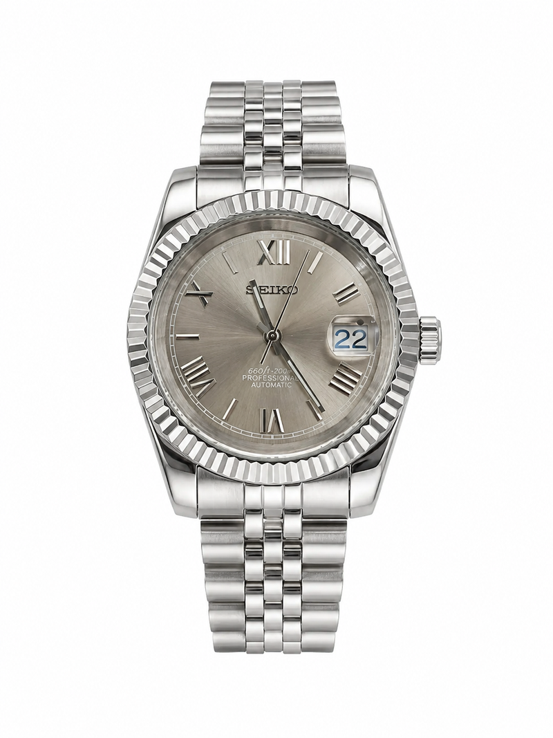 Seiko NH35 DateJust - Ombre silver Dial Mod