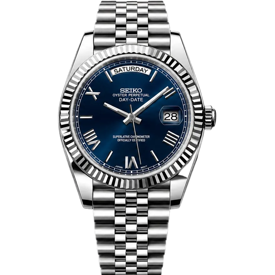 Seiko NH35 DayDate - Faded Blue Dial Mod