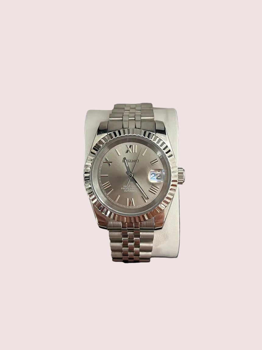 Seiko NH35 DateJust - Ombre silver Dial Mod